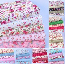 FLORAL FABRIC LARGE REMNANTS BUNDLE 100% COTTON SQUARES PATCHWORK QUILTING CRAFT