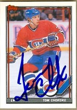 Tom Chorske autographed Hockey Card (Montreal Canadiens) 1991 Topps #287