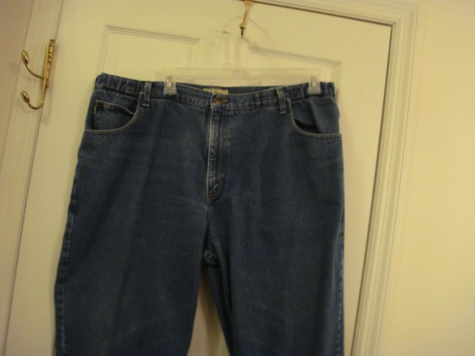 L.L. Bean Comfort Waist Denim Medium Blue Jeans 100% Cotton Men's Size 44 x 31 - Image 2 of 4
