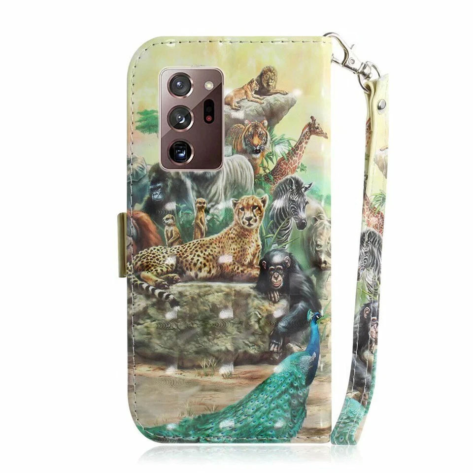 Animal Wallet Cover Case For 12 13 14 LG NOKIA Google Motorola Oneplus Sony S23 - Image 3 of 4
