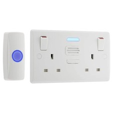 BG 822BELL Nexus 2 Gang Switched Socket 13A with Integrated Door Chime (White)