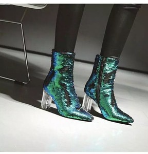 sequin ankle boot