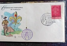 BOY SCOUTS 1961 CAMPING ARGENTINA  WONDERFUL COLOR  CACHET FDC VF UNADDR