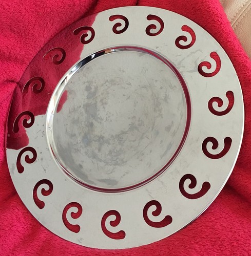 LEONARDO Plate - Serving Plate Approx. Ø 33 Cm. Silver Colours - Picture 1 of 3