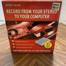 Xitel Inport Deluxe Stereo To PC Recording Kit Cassette LP Music Converter Y2K