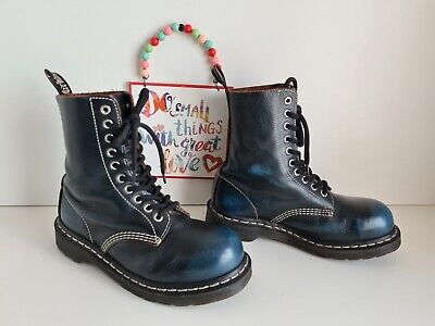 Dr Doc Martens 1490 1919 10 hole metal toe black blue acid Dr Doc Martens 1490 1919 10 hole metal toe black blue acid