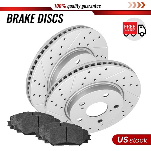 Front Rear Drilled Disc Brake Rotors Ceramic Pads For Lexus HS250h Front Rear Drilled Disc Brake Rotors Ceramic Pads For Lexus HS250h