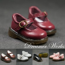 1/6 1/4 BJD Doll Student PU Leather Shoes Round-toe Soft Gum Rubber Sole 5Colors