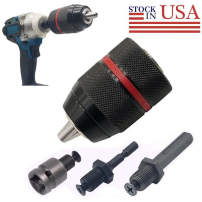 13mm Keyless Drill Chuck Metal Heavy Duty 1/2''-20UNF with SDS-Plus/Hex Shank US
