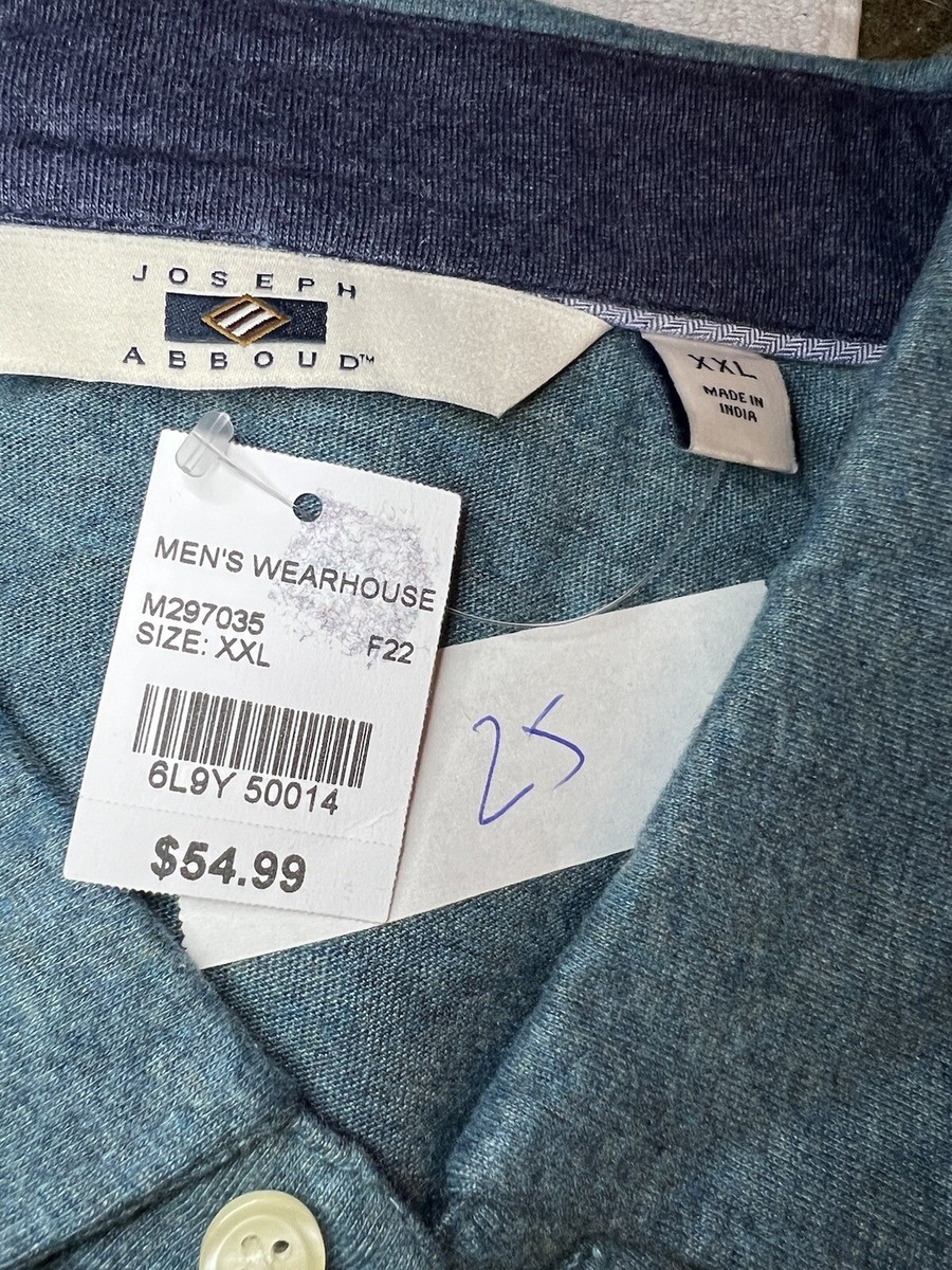 インドの Men's Joseph Abboud Grey/Green Long Sleeve Polo Shirt XXL #25 | eBay
