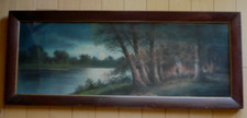 ANDREW GUNDERSON, LISTED ANTIQUE PASTEL, SIGNED PAINTING, NOCTURNE Figures FIRE