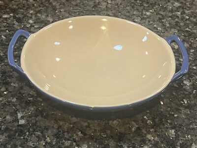 NEW Le Creuset Mini Wok Stoneware Asian Dish w/ Handles Cobalt