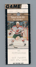 Paul Coffey 4 Assists  HOF Pens @ Devils Oct 27 1990 TICKET Joe Mullen 2 Goals