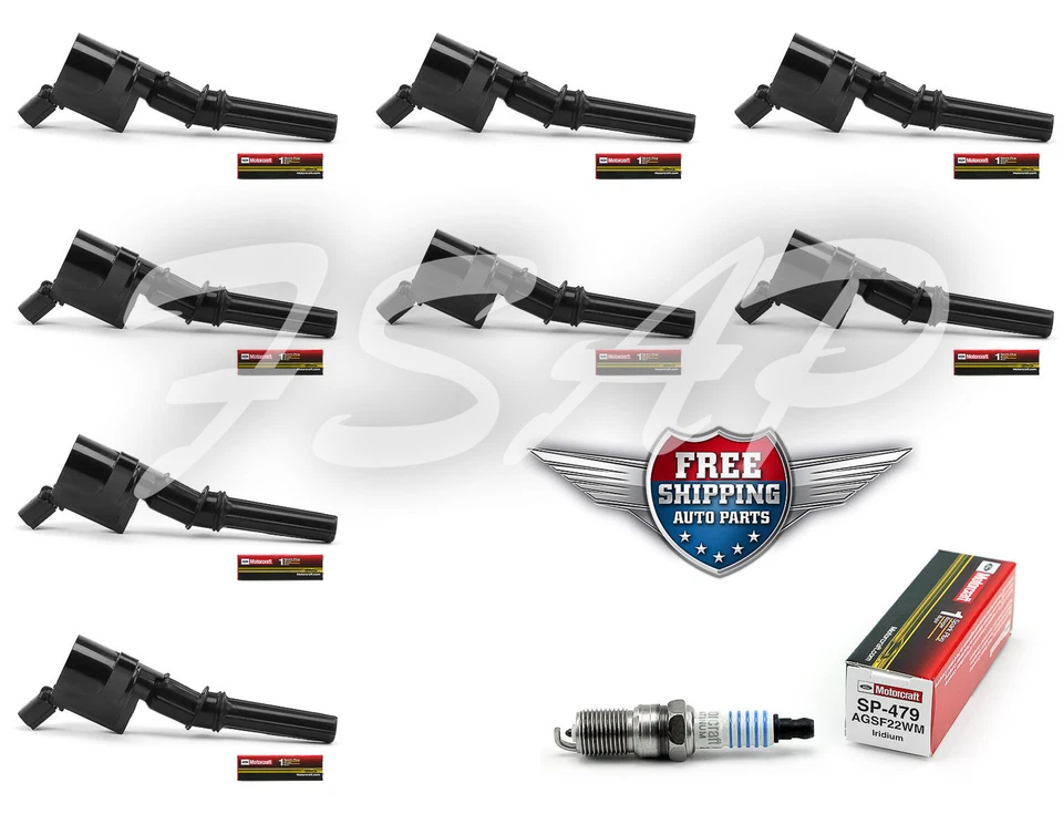Juego de 8 bujías + 8 bobinas de encendido Ford E250 2003-2008 5,4 L V8 DG508 SP479x Foto 3 de 4