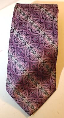 Stacey Adams Signature Gold Neck Tie Purple Microfiber Hand Made