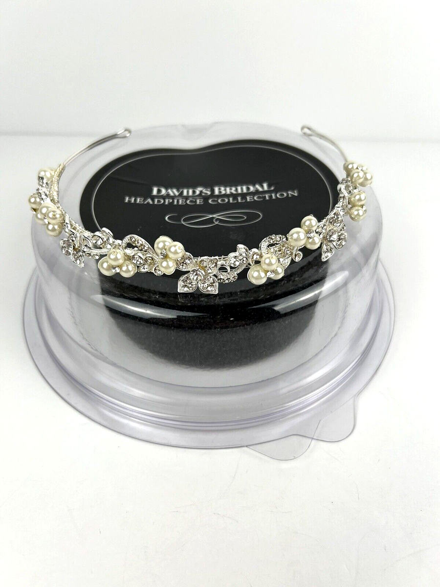 Davids Bridal headpiece Pearl and Crystal Tiara Headband | David main image 4