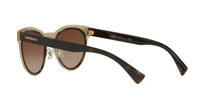 Versace VE2198 1252/13 Brown Gradient Sunglasses Gold Top Bar Medusa w Case Versace MEDUSA CHARM VE2198 Havana/Brown Shaded (1252/13 B  main image 3