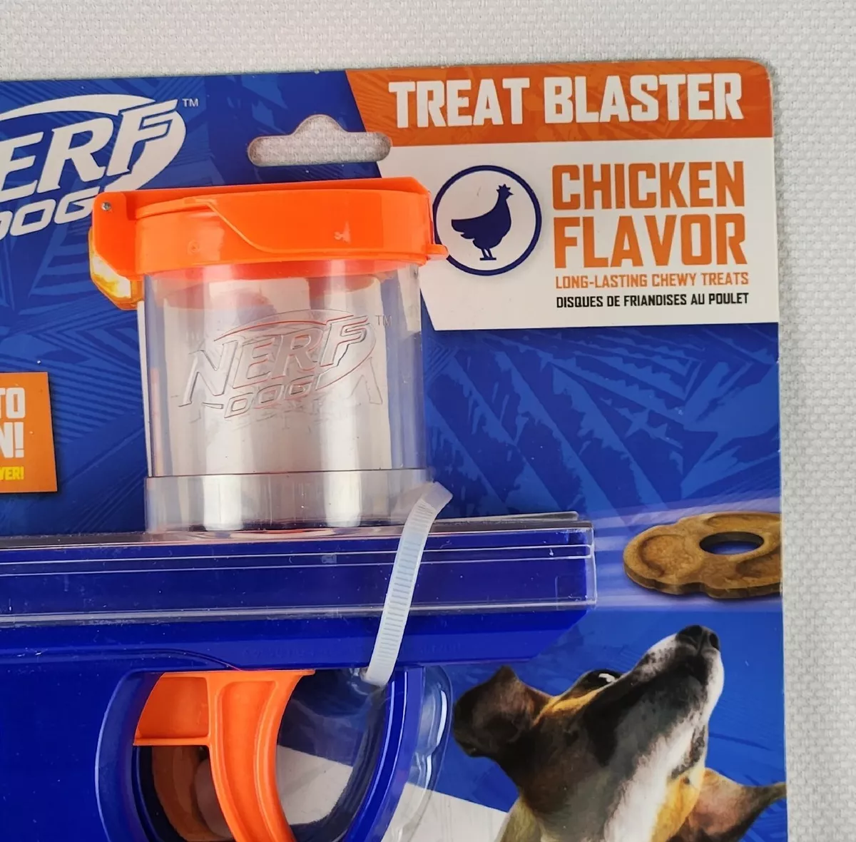 Nerf Chicken Flavored Treat Blaster Dog Toy, Medium