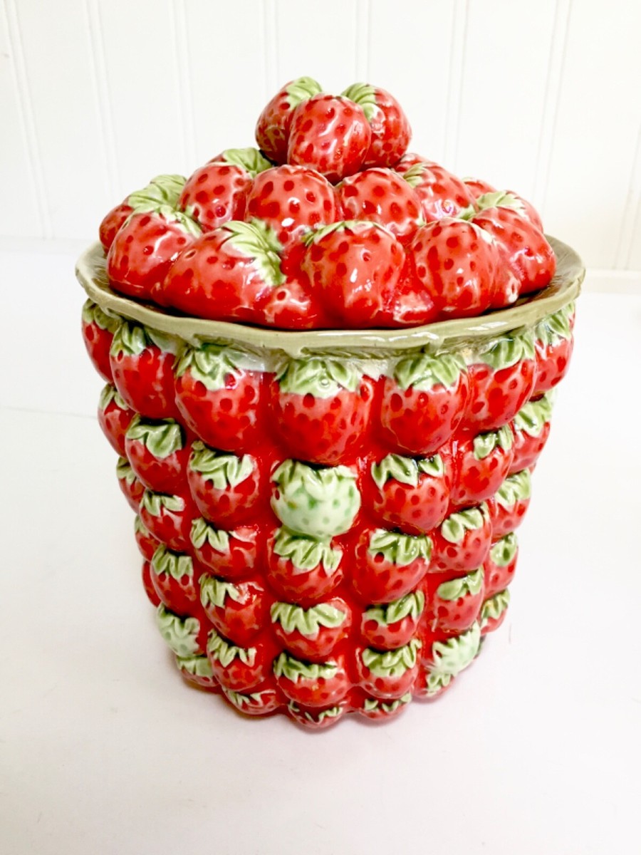 r⭐︎strawberry 様　2点セット Vintage Lefton Strawberry Ceramic Cookie Jars, Canister Set of 4