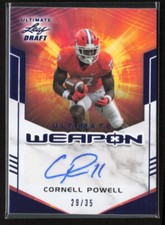 Cornell Powell 2021 Leaf Ultimate Draft Ultimate Weapon Rookie RC Auto Navy #/35