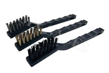 MINI WIRE BRUSH 3 PC. STAINLESS STEEL,BRASS,NYLON CLEANING DETAIL BRUSHES