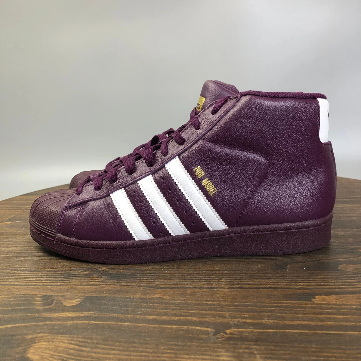 Adidas Originals Pro Model Mens Size 8.5 Purple Leather Athletic Shoes Sneakers