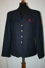 Kasper ASL Size 12 Women's Navy Blue Business 4 Button Blazer Jacket Fully Lined