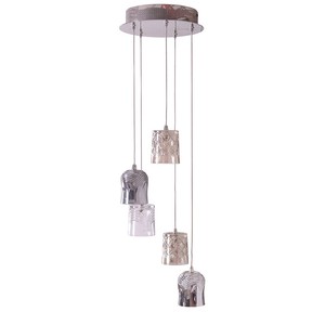 Spiral 5 Light Ceiling Light Glass Pendants Multi Coloured