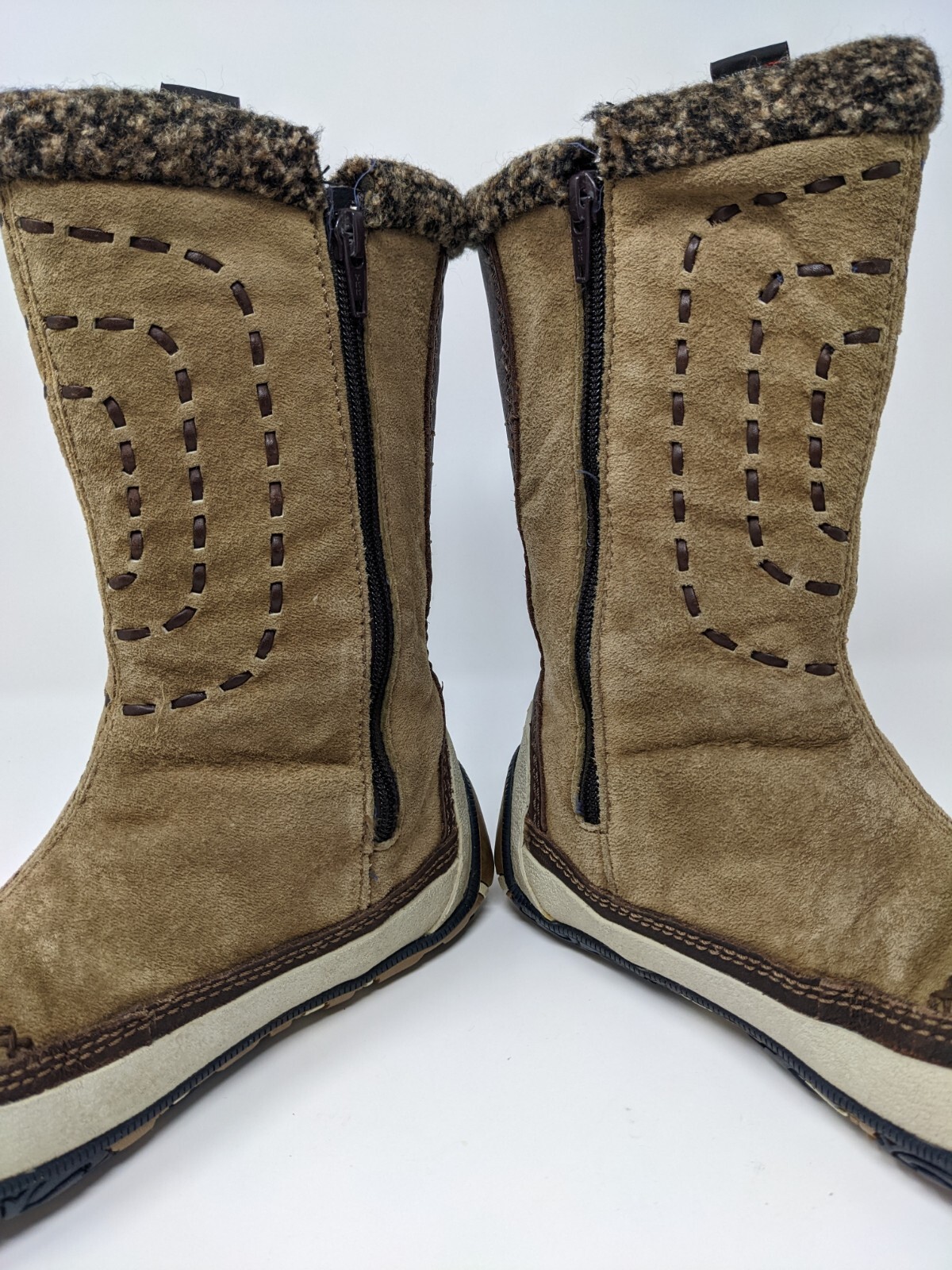 Stivali invernali donna MERRELL PUFFIN HIGH TAN marrone scamosciato cerniera laterale taglia 6