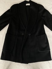 FORECASTER OF BOSTON Women's 11/12 Wool Blend Coat Black Made In USA Union Made