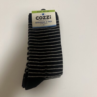 3 Paar Kinder Socken für Jungen Baumwolle Schwarz Grau Größe 35-38 NEU