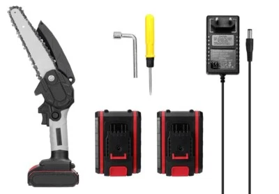 Motosega a Batteria 6 Pollici Mini Sega Elettrosega 2 batterie 48V Taglio Rami