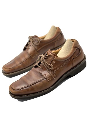 ECCO Shock Point Comfort Oxford Mens Shoes Sz EU 43 US Conac Brown 