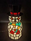 VTG Holiday Living Tiffany Accent Lamp 8” Height On off Switch 222079 Stained Gl