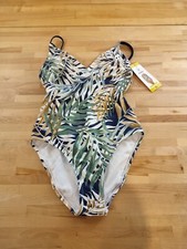 Hurley Ladies' One-Piece UPF 50 4-Way Stretch Swimsuit Green Size Small