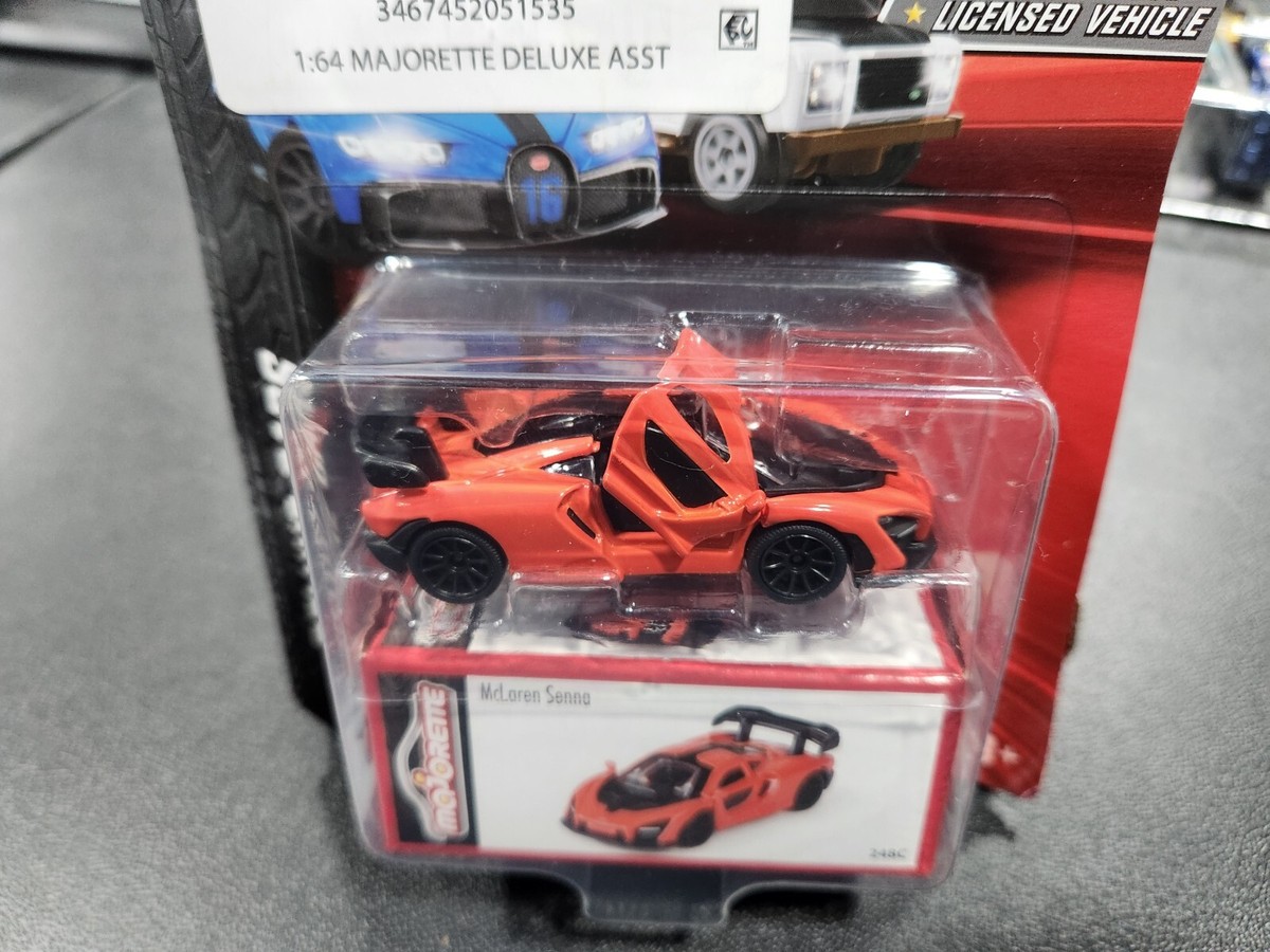 Voiture Miniature McLaren Senna 1/64 Majorette Deluxe - Métal, Pneus Caoutchouc, Portes Ouvrantes