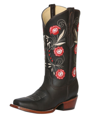 Women's Western Cowgirl Rodeo Boots El General DAM12 Color Crazy Choco Leather