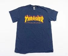 Thrasher Shirt Mens Medium Blue Skateboard Streetwear Tee Crewneck Adult Casual