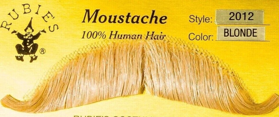 Disfraz Rubíes Bigote Europeo 100% Cabello Humano Profesional Bigote Europeo. Foto 3 de 4