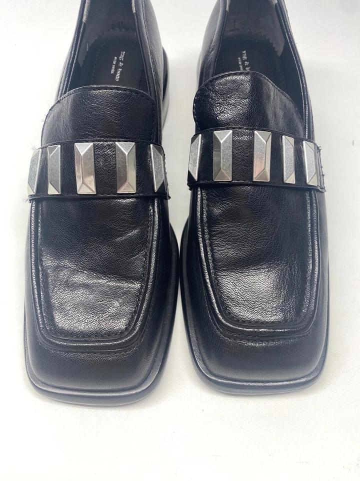 Mocasín plano rag & bone Maxell sin cordones negro punta cuadrada talla 9 para mujer Foto 4 de 4