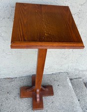 Brown Wooden Lecturn Speaking Presentation Stand 41-43" Tall 16 x 16" Surface