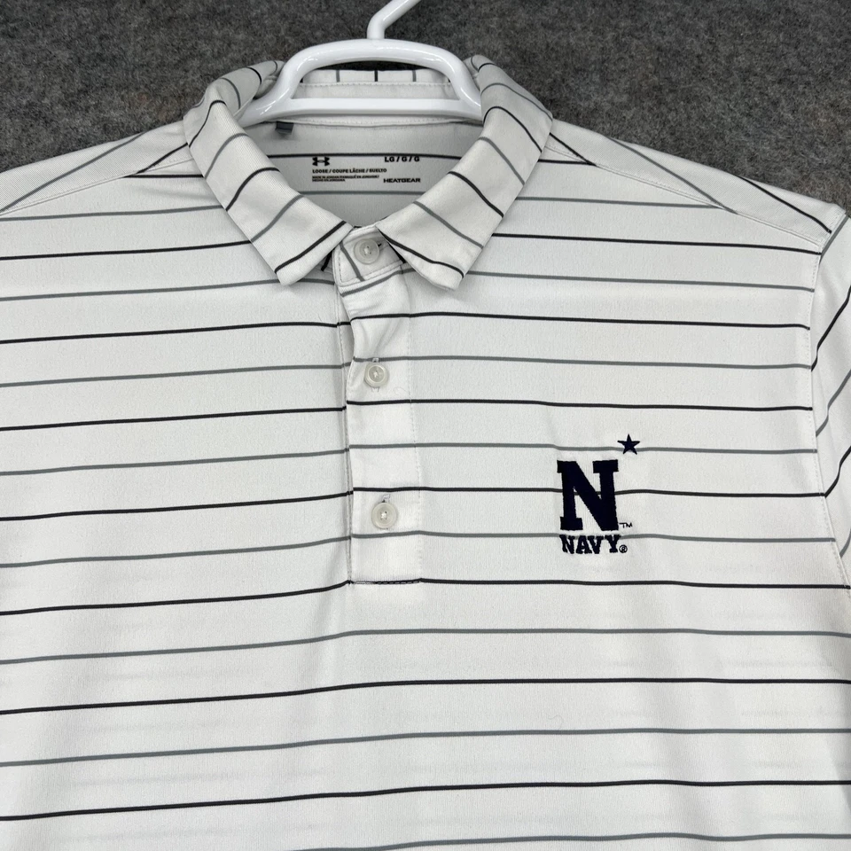 Темно-синий Midshipmen рубашка мужская большой белая полоса NCAA футбол поло короткий рукав - Изображение 2 из 4