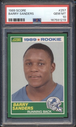 1989 Score Football Barry Sanders ROOKIE #257 PSA 10 DETROIT LIONS GEM MINT HOF