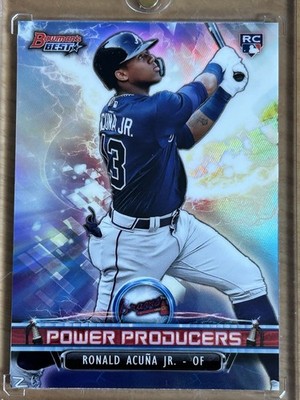2018 Bowman's Best Power Producers Insert Ronald Acuna Jr. Refractor RC Braves