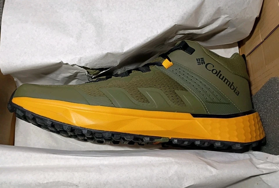 Zapato de Senderismo Para Hombres Columbia Facet 75 Medio Secado Impermeable Verde Ejército/Amarillo Talla 14 Foto 2 de 4