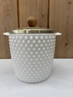Vintage Anchor Hocking Milk Glass Hobnail Ice Bucket Teal