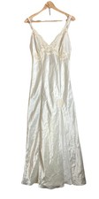 Victorias Secret 90  s Maxi Satin White Bridal Night Gown Long Slip Dress M