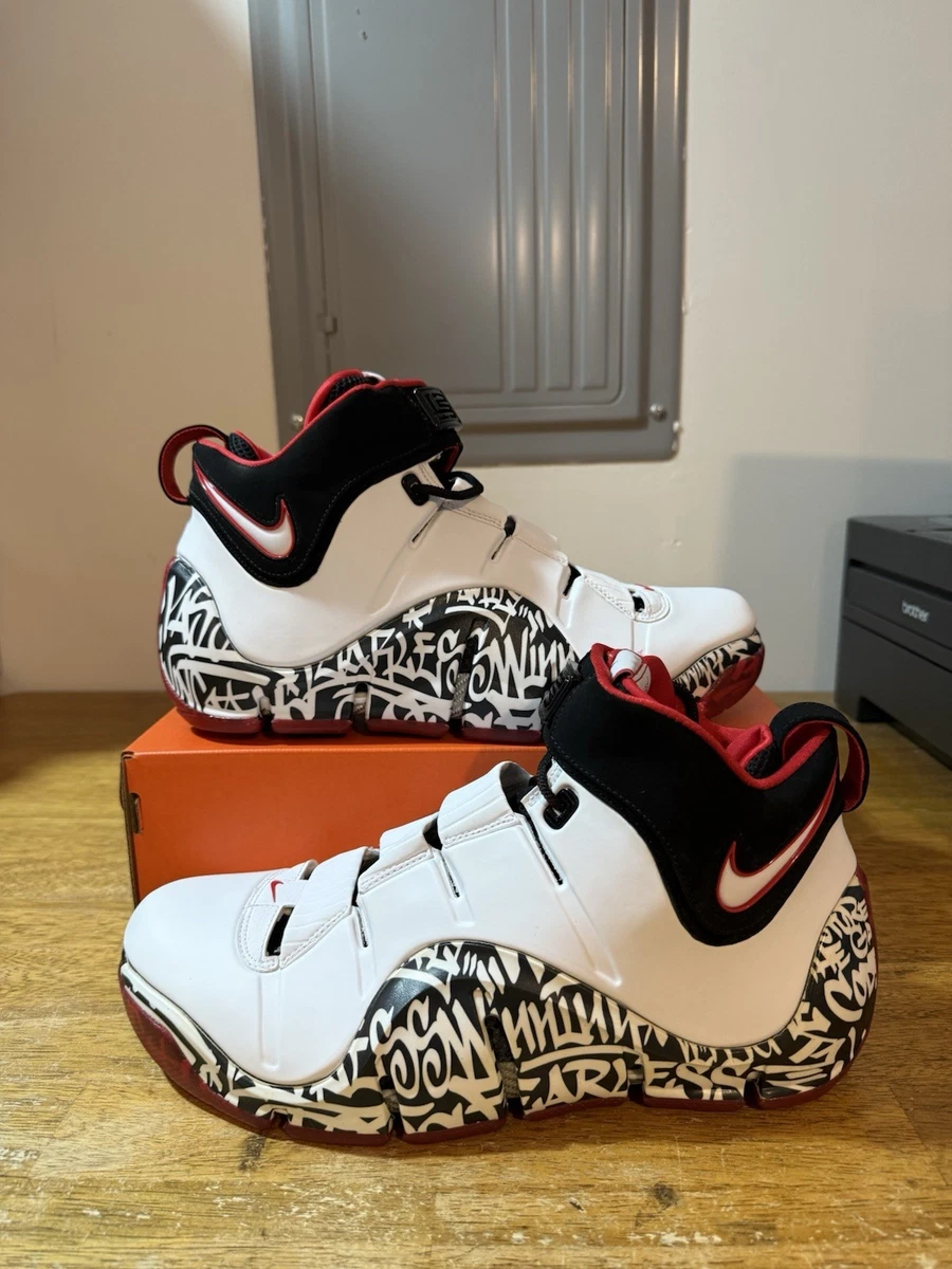 Nike Zoom LeBron 4 Black White Red | eBay