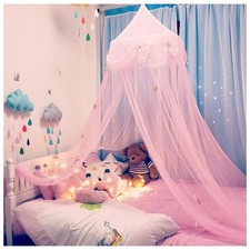 Mosquito Net Canopy Bed Curtains Dome Princess Stars Bed Reading Tent for Gir...