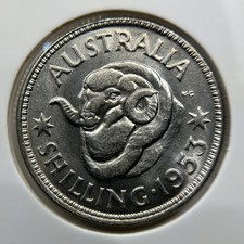 1953 Shilling Coin - Uncirculated - Silver Elizabeth II Predecimal